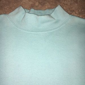 Ladies Petite Medium Mock Neck Mint Top
